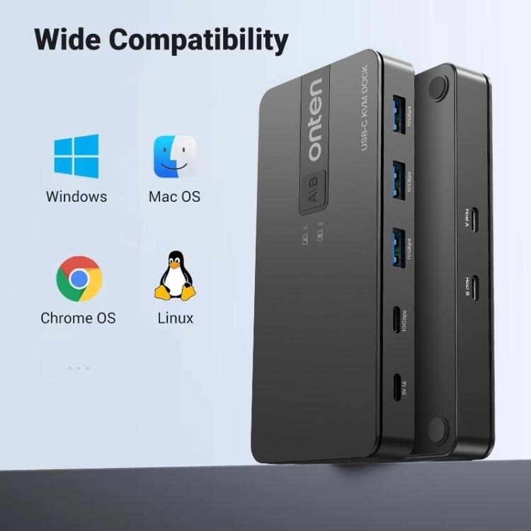 Onten KVM200 USB 3.2 Gen2 Sharing Switch 2 In 4 Out(Black) - USB 3.0 HUB by Onten | Online Shopping UK | buy2fix