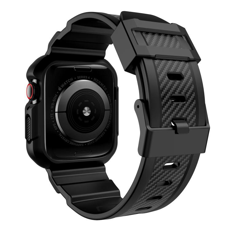 For Apple Watch Ultra 2 / 1 49mm VIETAO Carbon Fiber Silicone Strap(Black) - Watch Bands by VIETAO | Online Shopping UK | buy2fix