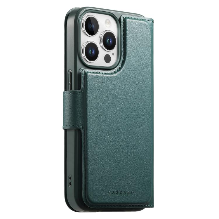 For iPhone 14 Pro CaseNeo Finger Grip Strap MagSafe Leather Phone Case(Green) - iPhone 14 Pro Cases by CaseNeo | Online Shopping UK | buy2fix