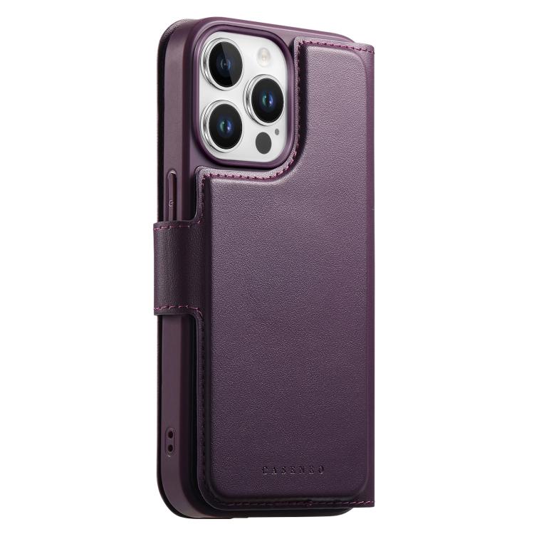 For iPhone 13 Pro CaseNeo Finger Grip Strap MagSafe Leather Phone Case(Purple) - iPhone 13 Pro Cases by CaseNeo | Online Shopping UK | buy2fix