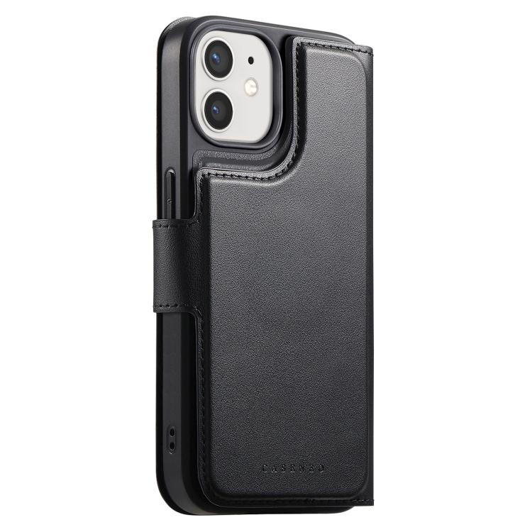 For iPhone 12 / 12 Pro CaseNeo Finger Grip Strap MagSafe Leather Phone Case(Black) - iPhone 12 / 12 Pro Cases by CaseNeo | Online Shopping UK | buy2fix