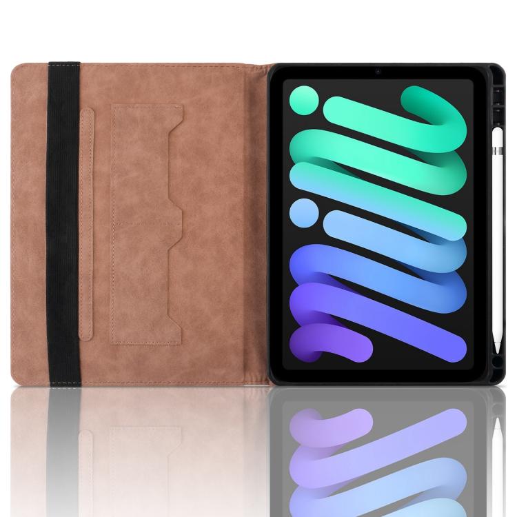 For iPad mini 6 / mini 2024 Rhombus Embossed Leather Smart Tablet Case(Brown) - iPad mini 2024 Cases by buy2fix | Online Shopping UK | buy2fix