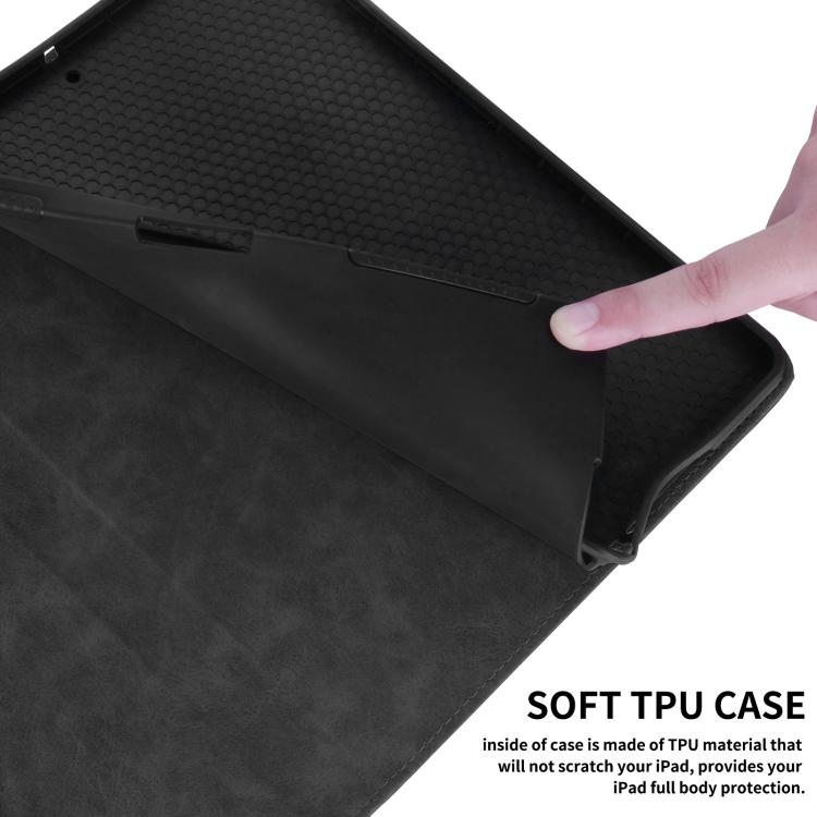 For iPad mini 6 / mini 2024 Rhombus Embossed Leather Smart Tablet Case(Black) - iPad mini 2024 Cases by buy2fix | Online Shopping UK | buy2fix