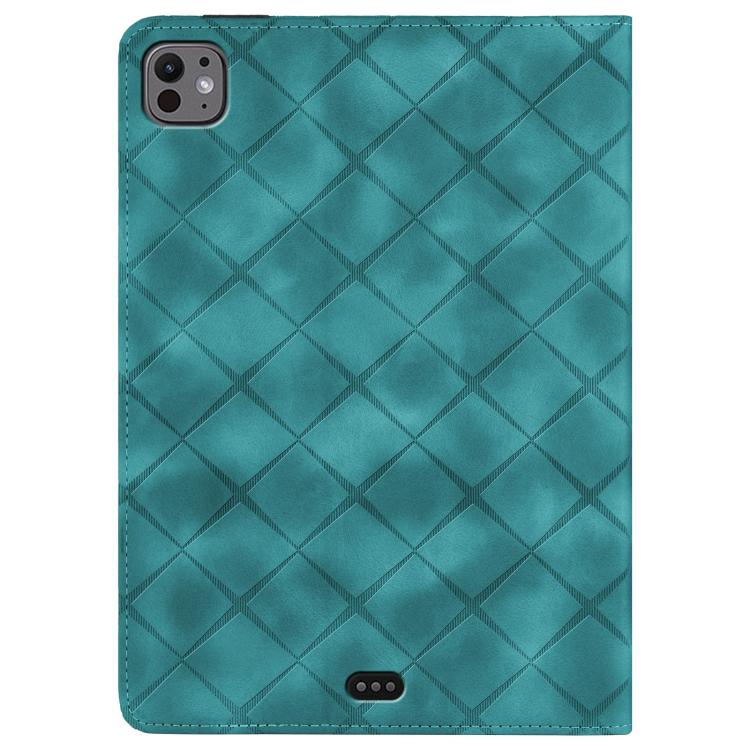 For iPad Pro 11 2024 Rhombus Embossed Leather Smart Tablet Case(Green) - iPad Pro 11 2024 Cases by buy2fix | Online Shopping UK | buy2fix