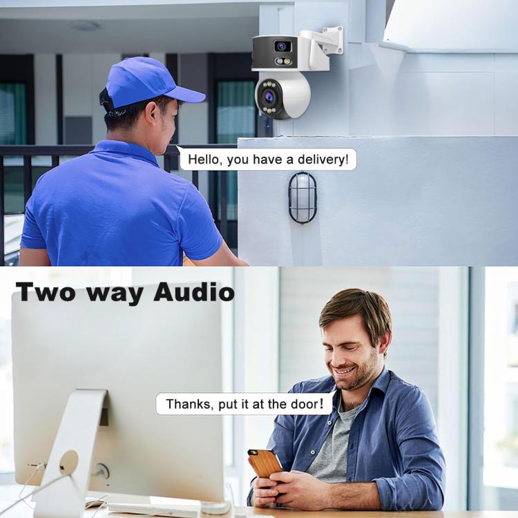 SriHome SH055 8MP HD Multi-lens 5X Optical Zoom Lens Panoramic PTZ Dome Camera(US Plug) - Dome Camera by SriHome | Online Shopping UK | buy2fix