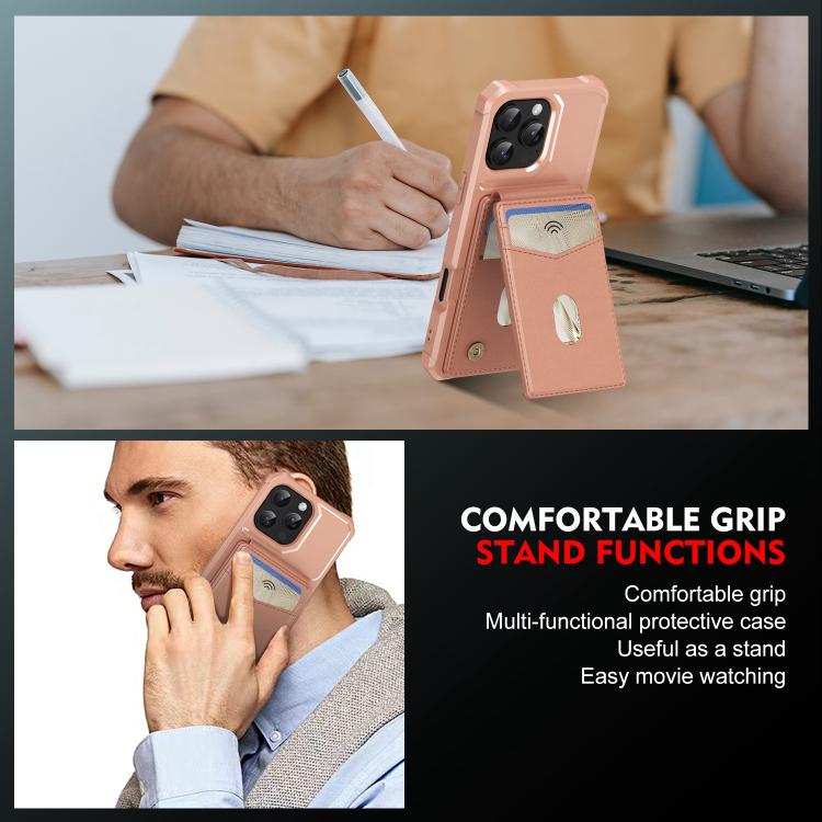 For iPhone 16 Pro Max 2-in-1 Magnetic Wallet MagSafe Leather Back Phone Case(Pink) - iPhone 16 Pro Max Cases by buy2fix | Online Shopping UK | buy2fix