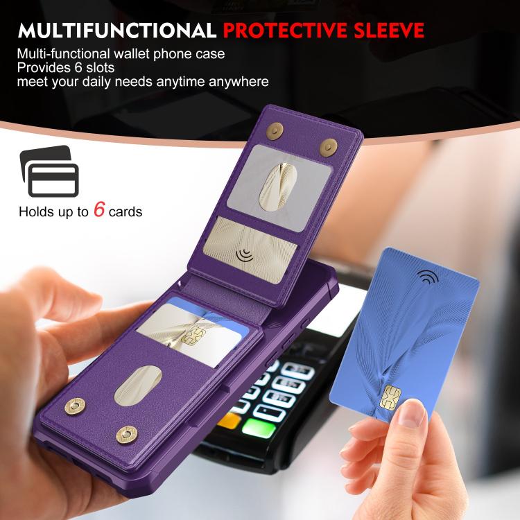 For iPhone 16 2-in-1 Magnetic Wallet MagSafe Leather Back Phone Case(Purple) - iPhone 16 Cases by buy2fix | Online Shopping UK | buy2fix