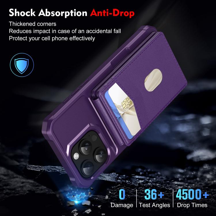 For iPhone 15 Pro 2-in-1 Magnetic Wallet MagSafe Leather Back Phone Case(Purple) - iPhone 15 Pro Cases by buy2fix | Online Shopping UK | buy2fix