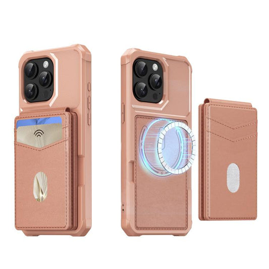For iPhone 13 Pro 2-in-1 Magnetic Wallet MagSafe Leather Back Phone Case(Pink) - iPhone 13 Pro Cases by buy2fix | Online Shopping UK | buy2fix