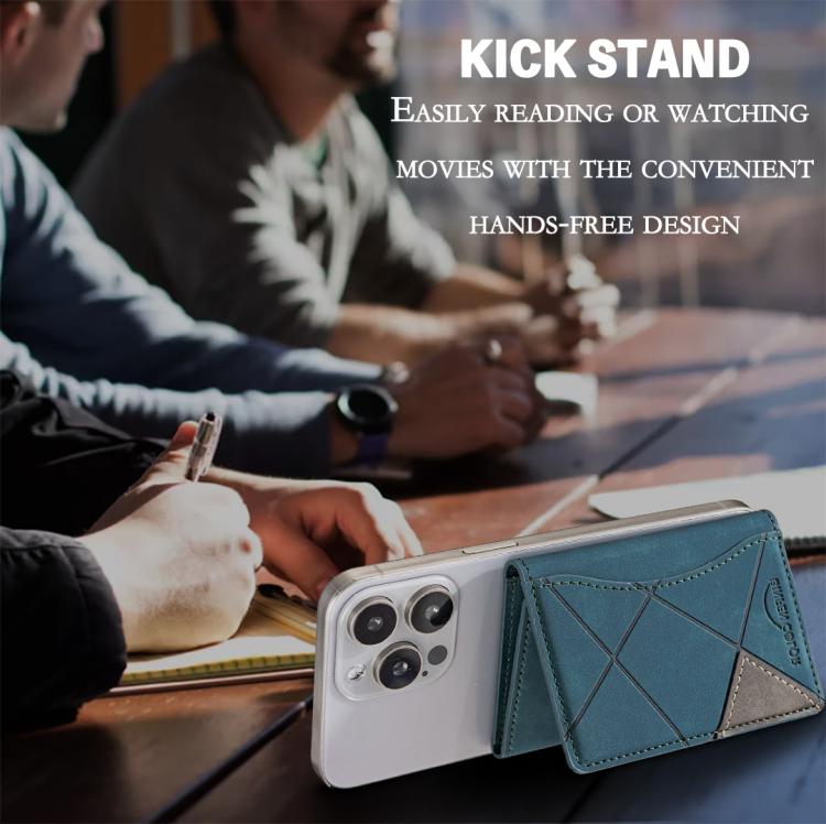 Prismatic Leather Horizontal Magnetic Wallet Card Bag Case(Green) - Adhesive Card Holders by buy2fix | Online Shopping UK | buy2fix