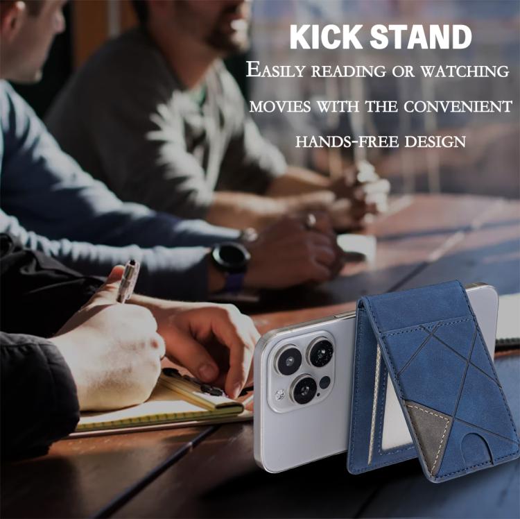 Prismatic Leather Vertical Magnetic Wallet Card Bag Case(Blue) - Adhesive Card Holders by buy2fix | Online Shopping UK | buy2fix