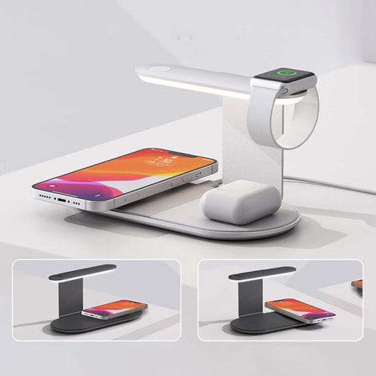 V2206 3 in 1 15W Wireless Charger with Night Light(Black) - Wireless Charger by buy2fix | Online Shopping UK | buy2fix