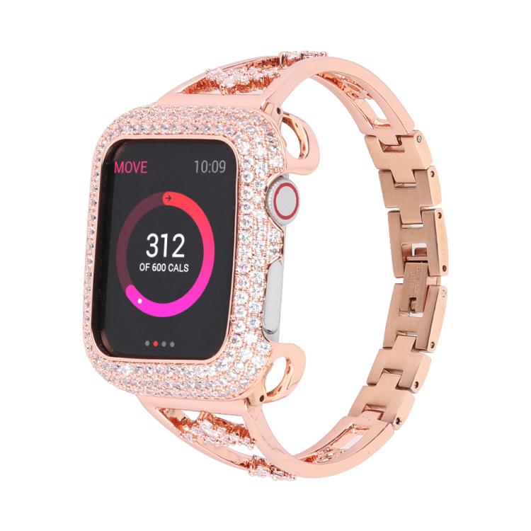 For Apple Watch 42mm / 41mm / 40mm / 38mm Kalebol Zirconia Watch Strap(Gold) - Watch Bands by Kalebol | Online Shopping UK | buy2fix