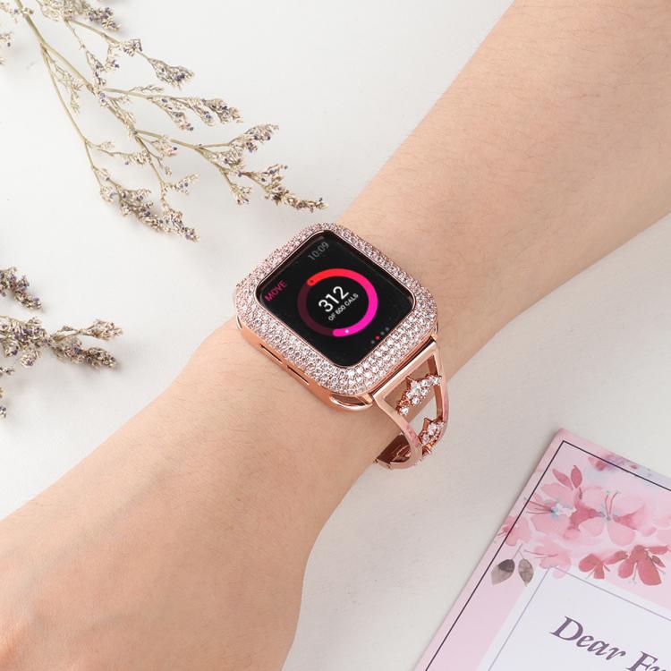 For Apple Watch 42mm / 41mm / 40mm / 38mm Kalebol Zirconia Watch Strap(Gold) - Watch Bands by Kalebol | Online Shopping UK | buy2fix