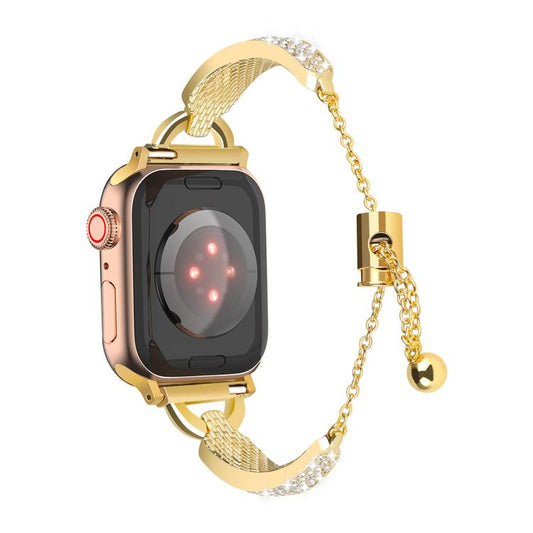 For Apple Watch 46mm / 49mm / 45mm / 44mm Kalebol Stone Curved Zinc Alloy Strap(Gold) - Watch Bands by Kalebol | Online Shopping UK | buy2fix