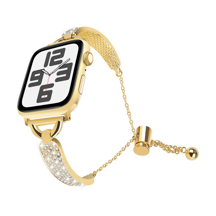 For Apple Watch 42mm / 41mm / 40mm / 38mm Kalebol Stone Curved Zinc Alloy Strap(Gold) - Watch Bands by Kalebol | Online Shopping UK | buy2fix