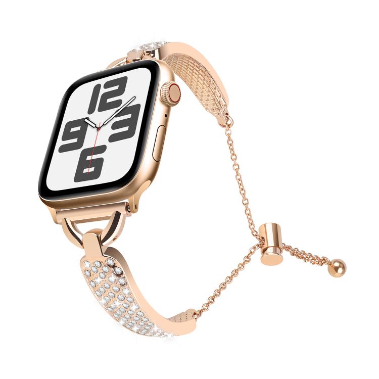 For Apple Watch 42mm / 41mm / 40mm / 38mm Kalebol Stone Curved Zinc Alloy Strap(Rose Pink) - Watch Bands by Kalebol | Online Shopping UK | buy2fix