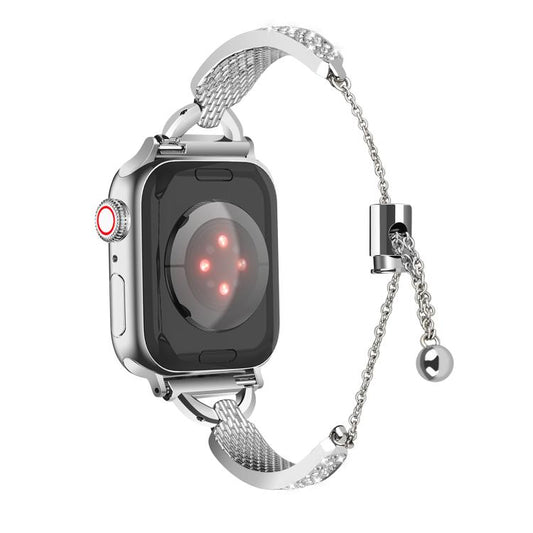 For Apple Watch 42mm / 41mm / 40mm / 38mm Kalebol Stone Curved Zinc Alloy Strap(Silver) - Watch Bands by Kalebol | Online Shopping UK | buy2fix