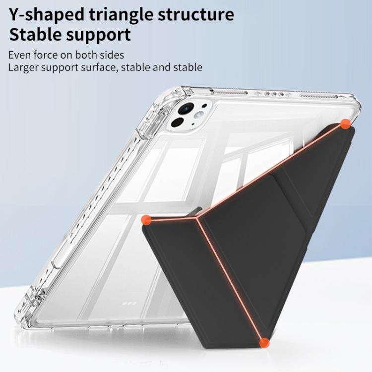 For iPad Pro 11 2024 ZGA Genre Series Y-Fold Leather Tablet Case with Pen Slot(Black) - iPad Pro 11 2024 Cases by ZGA | Online Shopping UK | buy2fix