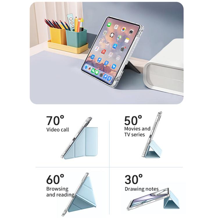 For iPad Pro 11 2024 ZGA Genre Series Y-Fold Leather Tablet Case with Pen Slot(Blue) - iPad Pro 11 2024 Cases by ZGA | Online Shopping UK | buy2fix