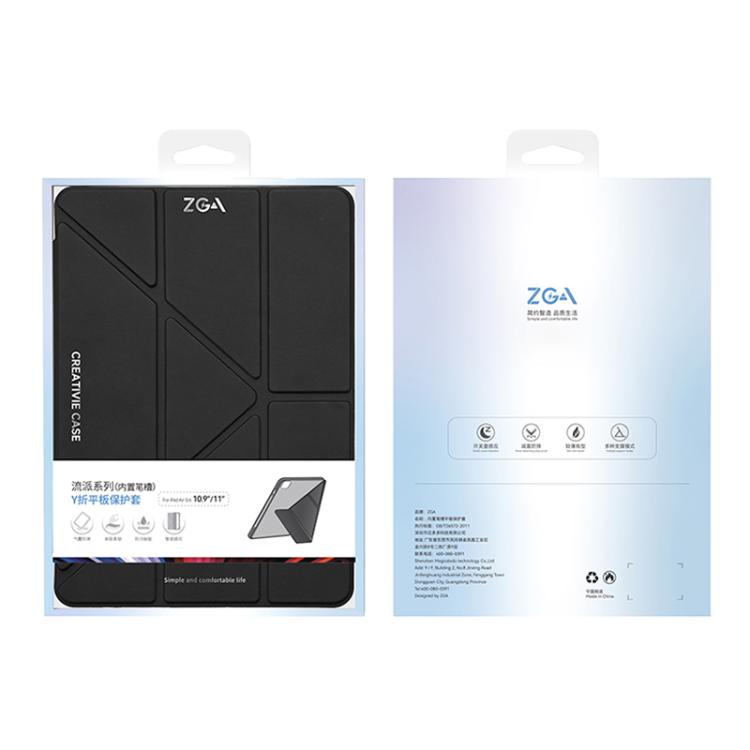 For iPad 10.2 2021 / Air 10.5 ZGA Genre Series Y-Fold Leather Tablet Case with Pen Slot(Blue) - iPad 10.2 Cases by ZGA | Online Shopping UK | buy2fix