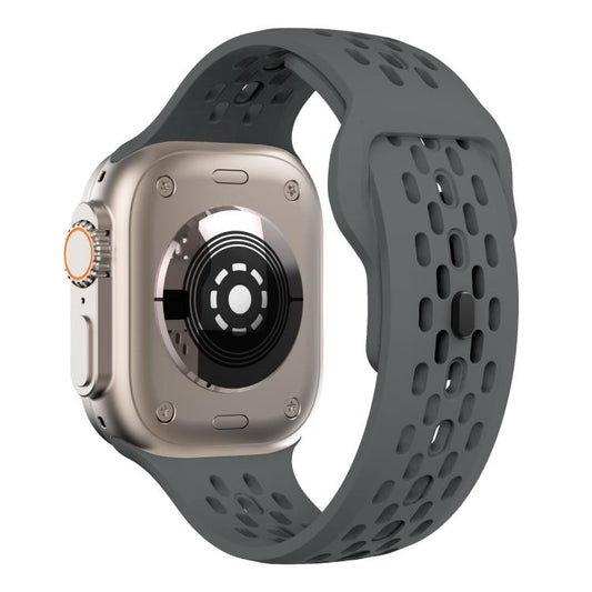 For Apple Watch 46mm / 49mm / 45mm / 44mm Kalebol Mesh Reverse Buckle Silicone Strap(Dark Grey) - Watch Bands by Kalebol | Online Shopping UK | buy2fix