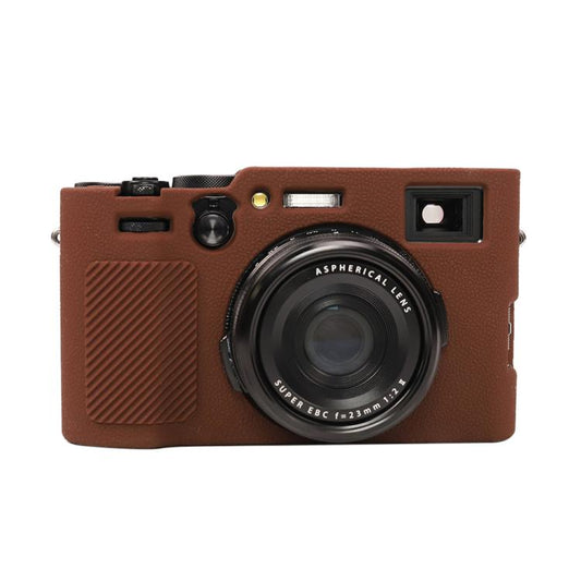 For FUJIFILM X100VI Litchi Texture Soft Silicone Protective Case(Coffee) - Protective Case by buy2fix | Online Shopping UK | buy2fix