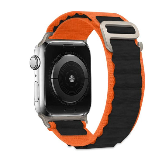 For Apple Watch 46mm / 49mm / 45mm / 44mm Kalebol Aline Nylon Loop Watch Band(Orange+Black) - Watch Bands by Kalebol | Online Shopping UK | buy2fix