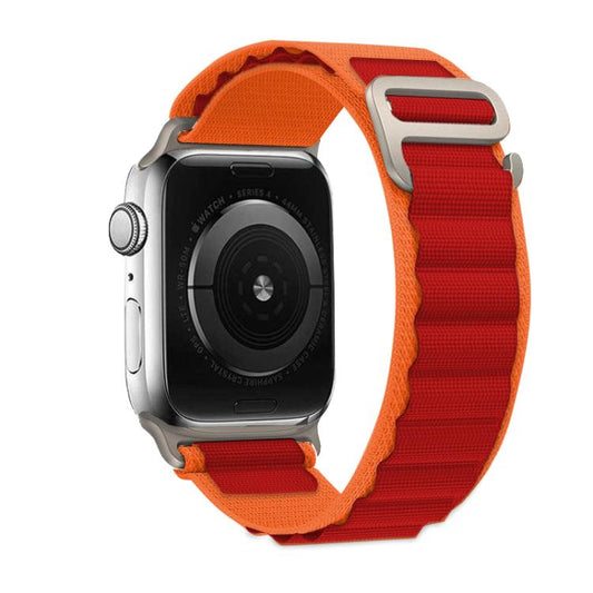 For Apple Watch 46mm / 49mm / 45mm / 44mm Kalebol Aline Nylon Loop Watch Band(Orange+Red) - Watch Bands by Kalebol | Online Shopping UK | buy2fix