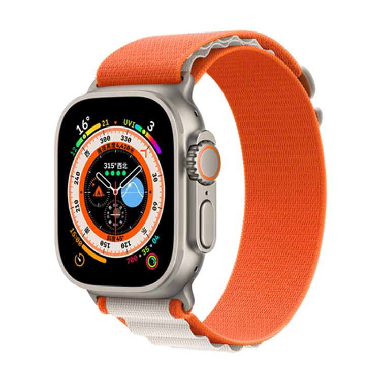 For Apple Watch 42mm / 41mm / 40mm / 38mm Kalebol Aline Nylon Loop Watch Band(Orange+White) - Watch Bands by Kalebol | Online Shopping UK | buy2fix