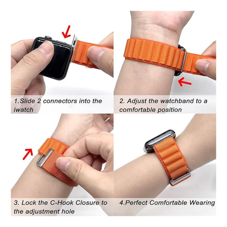 For Apple Watch 42mm / 41mm / 40mm / 38mm Kalebol Aline Nylon Loop Watch Band(Pink) - Watch Bands by Kalebol | Online Shopping UK | buy2fix