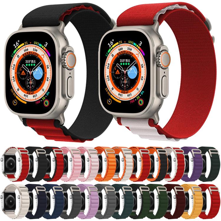 For Apple Watch 42mm / 41mm / 40mm / 38mm Kalebol Aline Nylon Loop Watch Band(Red+White) - Watch Bands by Kalebol | Online Shopping UK | buy2fix
