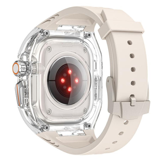 For Apple Watch 46mm / 45mm / 44mm / 42mm Kalebol Glacier Integrated Transparent Silicone Strap(Starlight Transparent) - Watch Bands by Kalebol | Online Shopping UK | buy2fix