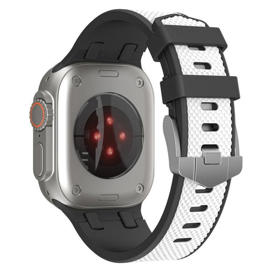 For Apple Watch 46mm / 49mm / 45mm / 44mm Kalebol Farmhouse Oak Silicone Strap(Black + White) - Watch Bands by Kalebol | Online Shopping UK | buy2fix