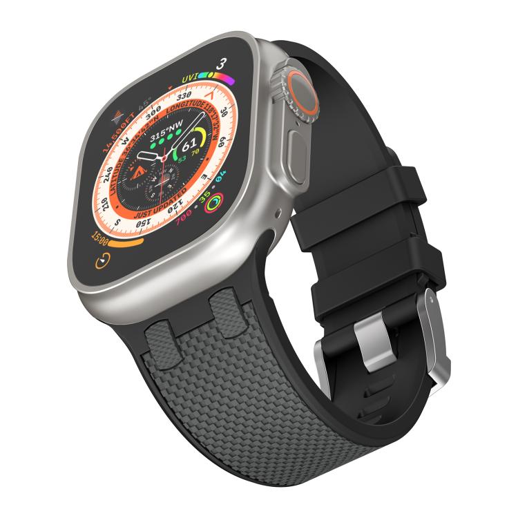 For Apple Watch 42mm / 41mm / 40mm / 38mm Kalebol Farmhouse Oak Silicone Strap(Black + Coal Grey) - Watch Bands by Kalebol | Online Shopping UK | buy2fix