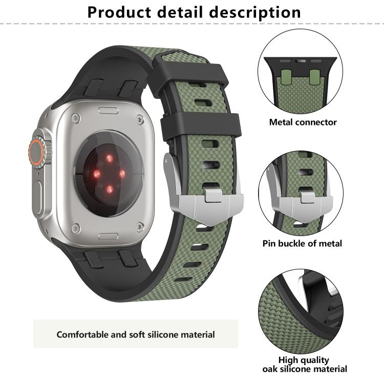 For Apple Watch 42mm / 41mm / 40mm / 38mm Kalebol Farmhouse Oak Silicone Strap(Blue + Lime Green) - Watch Bands by Kalebol | Online Shopping UK | buy2fix