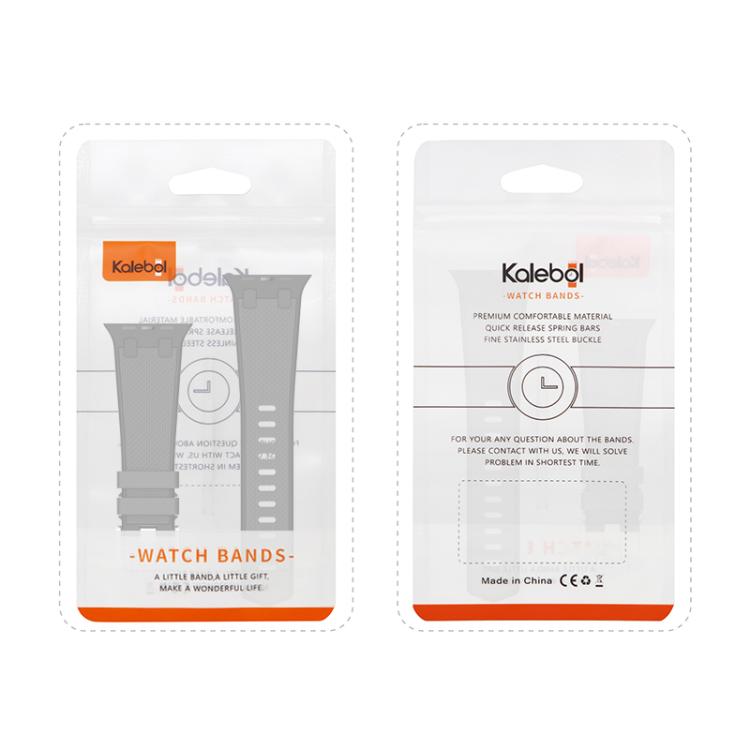 For Apple Watch 42mm / 41mm / 40mm / 38mm Kalebol Farmhouse Oak Silicone Strap(Black + Coal Grey) - Watch Bands by Kalebol | Online Shopping UK | buy2fix