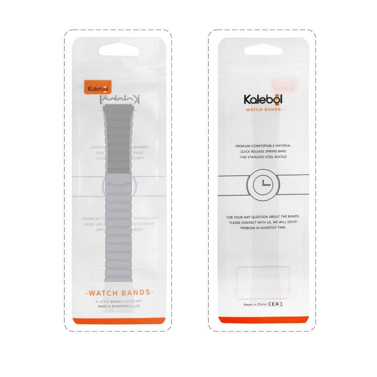 For Apple Watch 42mm / 41mm / 40mm / 38mm Kalebol Magnetic Silicone Strap(Grey Orange) - Watch Bands by Kalebol | Online Shopping UK | buy2fix