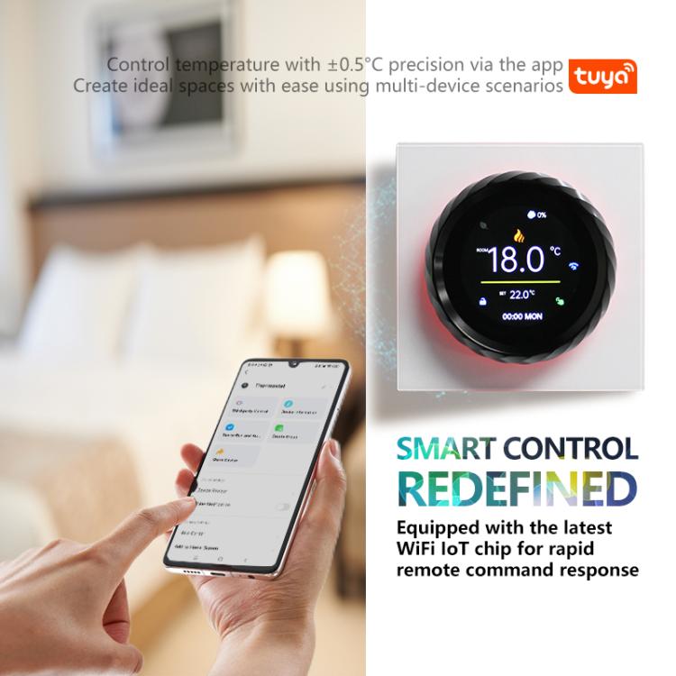BHT-2007-P16-GALW Water Heating 1.6 inch TFT Color Screen WiFi Smart hreaded Knob Thermostat(White Black) - Thermostat & Thermometer by buy2fix | Online Shopping UK | buy2fix