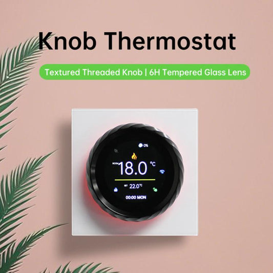 BHT-2007-P16-GCLW Boiler Heating 1.6 inch TFT Color Screen WiFi Smart hreaded Knob Thermostat(White Black) - Thermostat & Thermometer by buy2fix | Online Shopping UK | buy2fix