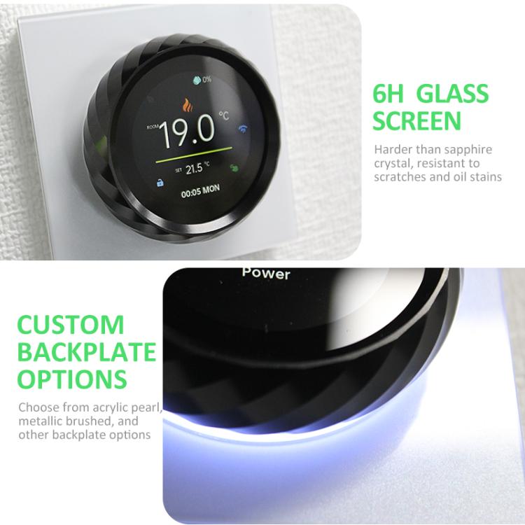 BHT-2007-P16-GALW Water Heating 1.6 inch TFT Color Screen WiFi Smart hreaded Knob Thermostat(White Black) - Thermostat & Thermometer by buy2fix | Online Shopping UK | buy2fix