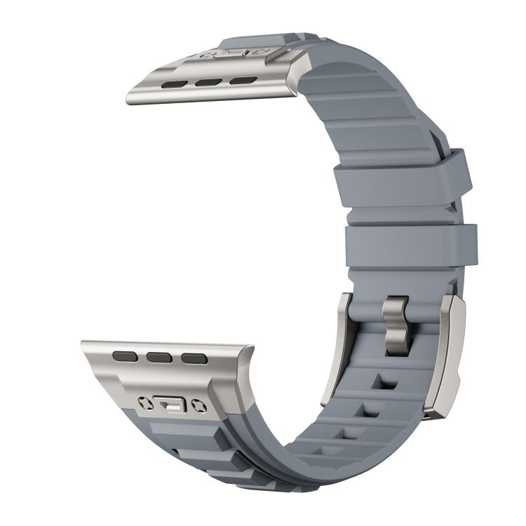 For Apple Watch 46mm / 49mm / 45mm / 44mm Kalebol High Stretch Silicone Armor Watch Band(Titanium Grey) - Watch Bands by Kalebol | Online Shopping UK | buy2fix