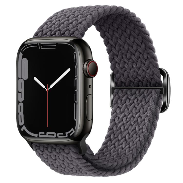 For Apple Watch 42mm / 41mm / 40mm / 38mm Kalebol Eight Buckle Nylon Braided Watch Band(Space Gray) - Watch Bands by Kalebol | Online Shopping UK | buy2fix