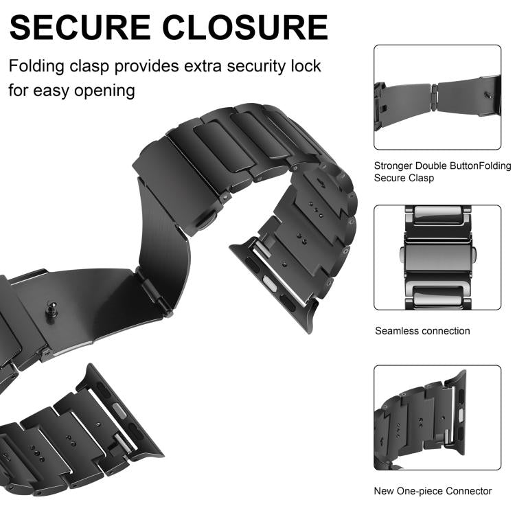 For Apple Watch 42mm / 41mm / 40mm / 38mm Kalebol Tooling Metal Zinc Alloy Watch Band(Black) - Watch Bands by Kalebol | Online Shopping UK | buy2fix