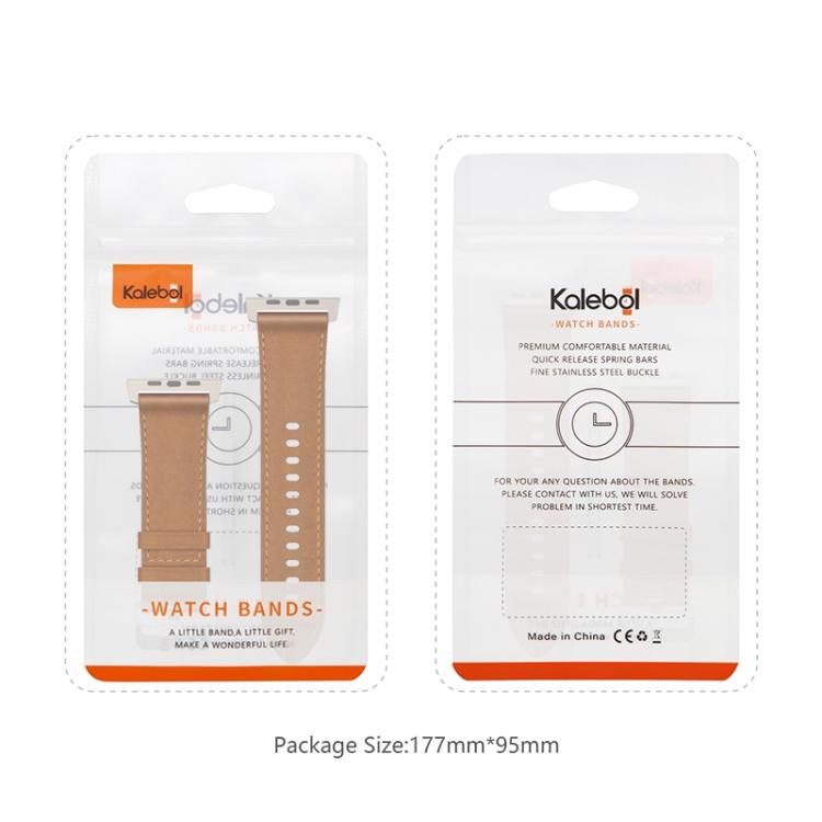 For Apple Watch 46mm / 49mm / 45mm / 44mm Kalebol Genuine Leather Watch Band(Titanium Red Brown) - Watch Bands by Kalebol | Online Shopping UK | buy2fix