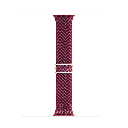 For Apple Watch 46mm / 49mm / 45mm / 44mm Kalebol Eight Buckle Wavy Braided Nylon Watch Band(Wine Red) - Watch Bands by Kalebol | Online Shopping UK | buy2fix