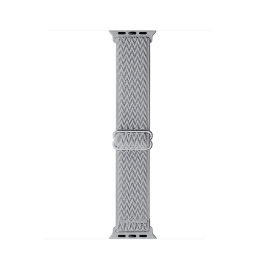 For Apple Watch 46mm / 49mm / 45mm / 44mm Kalebol Eight Buckle Wavy Braided Nylon Watch Band(Light Grey) - Watch Bands by Kalebol | Online Shopping UK | buy2fix