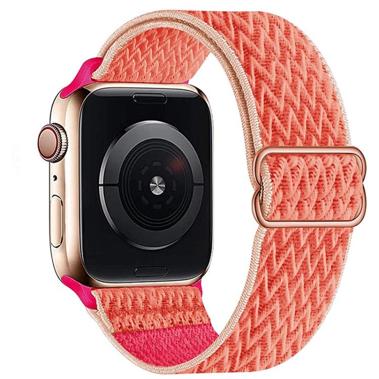For Apple Watch 42mm / 41mm / 40mm / 38mm Kalebol Eight Buckle Wavy Braided Nylon Watch Band(Orange) - Watch Bands by Kalebol | Online Shopping UK | buy2fix