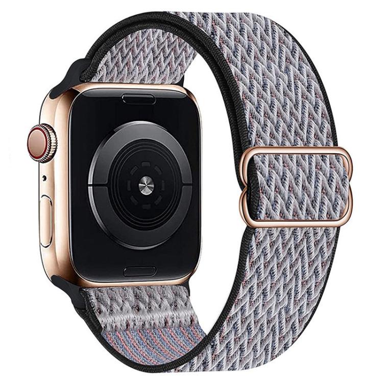 For Apple Watch 42mm / 41mm / 40mm / 38mm Kalebol Eight Buckle Wavy Braided Nylon Watch Band(Black Grey) - Watch Bands by Kalebol | Online Shopping UK | buy2fix