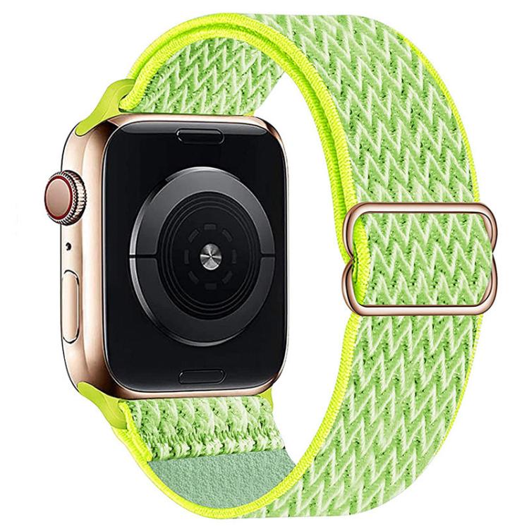 For Apple Watch 42mm / 41mm / 40mm / 38mm Kalebol Eight Buckle Wavy Braided Nylon Watch Band(Bright Green) - Watch Bands by Kalebol | Online Shopping UK | buy2fix